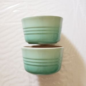 Like New - Le Creuset Cool Mint Ramekins -set of 2